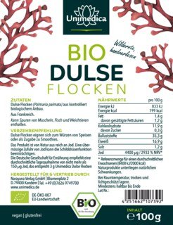 Organic Dulse Flakes  premium quality from France  without traces of mussel  100 g  from Unimedica