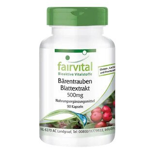 Bärentrauben Blattextrakt 500 mg - Fairvital - 90 Kapseln