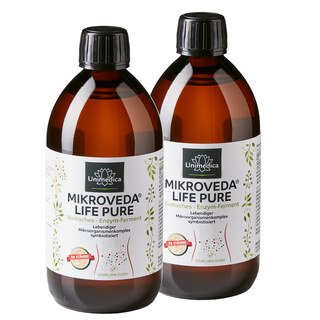 2er-Sparset: MikroVeda (R) Life Pure - Biotisches Enzym-Ferment - Bioqualität - 32 Bakterienstämme - lebendiger Mikroorganismenkomplex - natürlich symbiotisiert - 2 x 500 ml - von Unimedica/