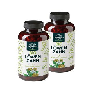 2er-Sparset: Bio Löwenzahn - 400 mg pro Tagesdosis (1 Kapsel) - 2 x 180 Kapseln - von Unimedica/