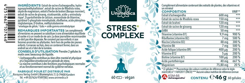 Complexe anti-stress* - 60 gélules - de Unimedica