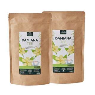 Set: Damiana Tea - 2 x 100 g - Turnera diffusa  loose herbal tea - incense  tobacco substitute - from Unimedica/