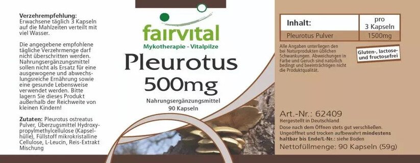 Pleurotus - Der pure Pilz - Fairvital - 90 Kapseln