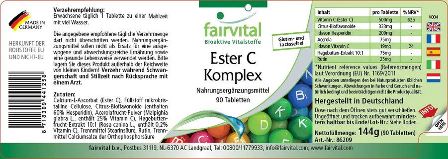 Ester C Komplex - Fairvital - 90 Tabletten