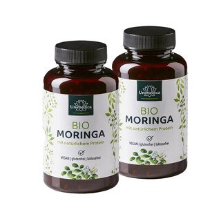 2er-Sparset: Bio Moringa - 990 mg pro Tagesdosis - 2 x 120 Kapseln - von Unimedica