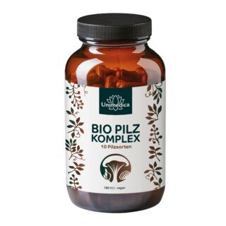 Organic Fungi Complex  with 10 kinds of fungi  including cordyceps, shiitake, reishi, Lion's mane, chaga, hericium - 180 capsules - from Unimedica/