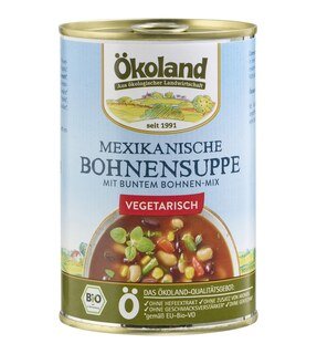 Mexikanische Bohnensuppe vegetarisch bio - Ökoland - 400 g - Sonderangebot kurze Haltbarkeit
