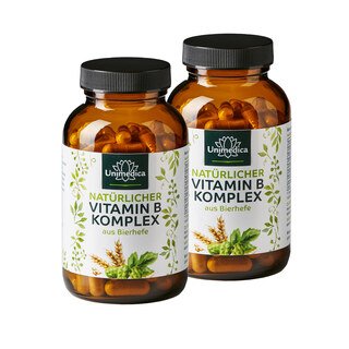 2er-Sparset: Natürlicher Vitamin B-Komplex aus Bierhefe - 2 x 120 Kapseln - von Unimedica/