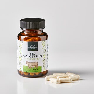 Lot de 2: Colostrum BIO - 600 mg par dose journalière - avec 60 % d'IgG - 2 x 60 gélules - par Unimedica