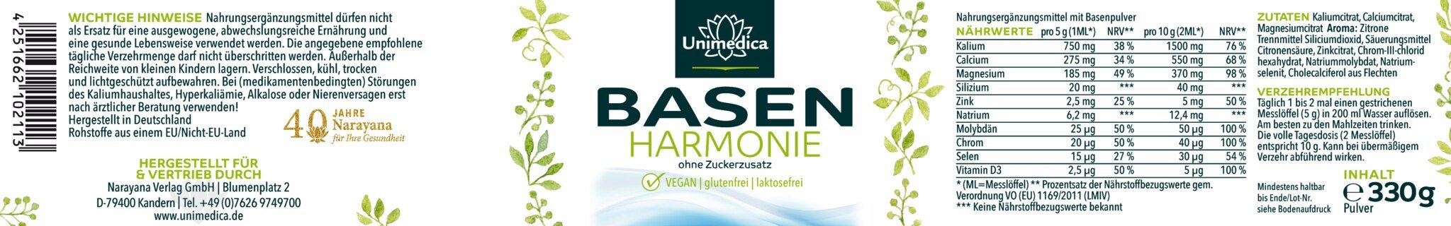 Lot de 2: Harmonie Basifiante - 2 x 330g - par Unimedica