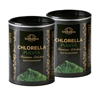 2er-Sparset: Chlorella Pulver Premium Selection - 2 x 350 g - kultiviert in Deutschland - von Unimedica/