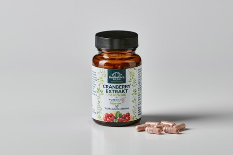 Lot: Extrait de canneberge - 500 mg par dose journalière - avec de la vitamine C - 2 x 90 gélules - par Unimedica