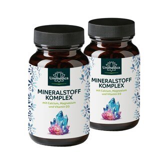 2er-Sparset: Mineralstoff Komplex - mit Calcium, Magnesium und Vitamin D3 - 2 x 400 Tabletten - von Unimedica