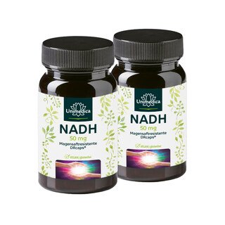 2er-Sparset: NADH - 50 mg pro Tagesdosis (1 Kapsel) - 2 x 60 magensaftresistente Kapseln - von Unimedica