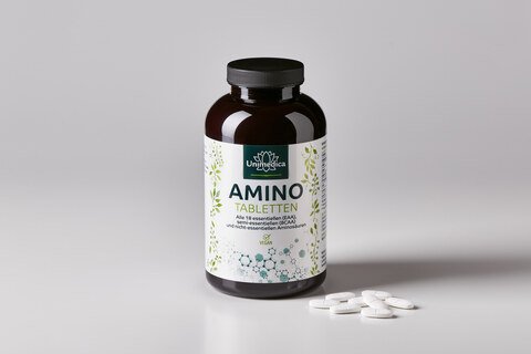 Set: Amino Tablets - 2 x 500 tablets of 1000 mg each - all 18 essential (EAA), semi-essential (BCAA) and non-essential amino acids - from Unimedica