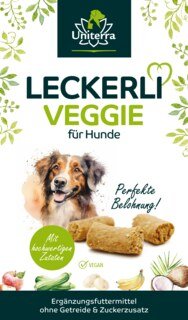 Lot: Friandise veggie pour chiens  collations naturelles pour chiens - avec 100 % de fruits et légumes - 2 x 150 g  complément alimentaire - par Uniterra