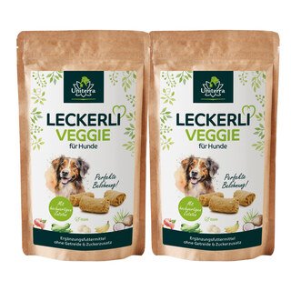 Set: Veggie Treats for Dogs  natural dog snacks  with 100 % fruit and vegetable - 2 x 150 g  supplementary animal food  by Uniterra/