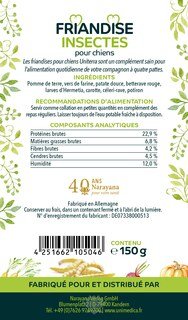 Lot: Friandise insectes pour chiens - collations naturelles pour chiens avec des protéines de haute qualité  complément alimentaire - 2 x 150 g - par Uniterra