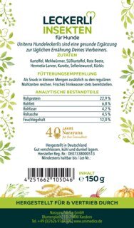 2er-Sparset: Leckerli Insekten für Hunde - natürliche Hundesnacks mit hochwertigem Protein - Ergänzungsfuttermittel - 2 x 150 g - von Uniterra