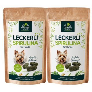 Set: Spirulina Treats for Dogs  natural dog snacks with algae and vegetable  supplementary feed  2 x 150 g  from Uniterra/