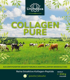 Lot: Collagène pur  protéine de collagène  issu d'un pâturage et d'un fourrage à base d'herbe certifiés LIAF - 2 x 450 g de poudre - par Unimedica