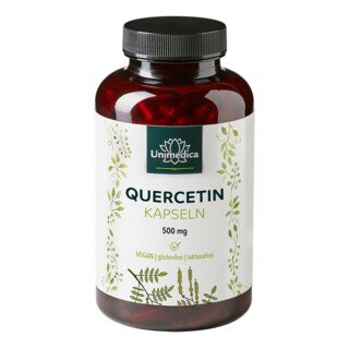 Quercetin - 500 mg pro Tagesdosis (1 Kapsel) - 120 Kapseln - von Unimedica - Sonderangebot kurze Haltbarkeit: 25.03.2025/