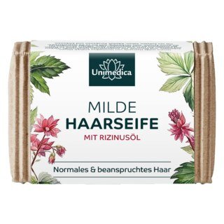 Milde Haarseife - mit Rizinusöl - für normales & beanspruchtes Haar - 100 g - von Unimedica/ Milde Haarseife - mit Rizinusöl - für normales & beanspruchtes Haar - 100 g - von Unimedica/