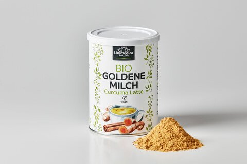 Sparset: Bio Ashwagandha Honig - Frühjahrsblütenhonig - cremig - aus Deutschland & Bio Goldene Milch - Kurkuma Latte - 250 g - 250 g von Unimedica