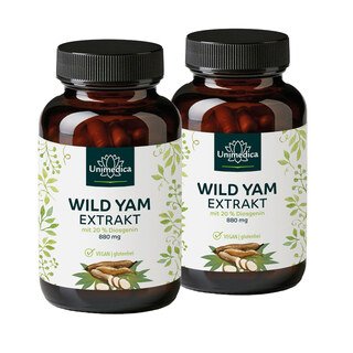 2er-Sparset: Wild Yam Extrakt - 880 mg pro Tagesdosis (2 Kapseln) - mit 20 % Diosgenin - 2 x 180 Kapseln - von Unimedica/