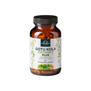 Extrait de gotu kola 6:1 Plus  avec de la vitamine C, du zinc et de la L-leucine - 120 gélules - par Unimedica - Offre spéciale courte durée de conservation 31.03.2025/