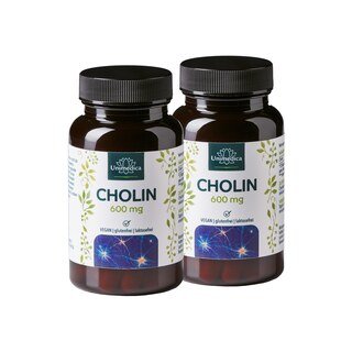 2er-Sparset: Cholin - 600 mg pro Tagesdosis (2 Kapseln) - 2 x 60 Kapseln - von Unimedica/