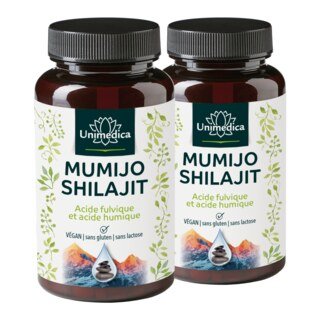 Lot de 2: Mumijo Shilajit - 800 mg - "acide humique" et acide fulvique de l'Himalaya - 2 x 60 gélules - par Unimedica