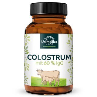 Colostrum - mit 60 % IgG - 600 mg pro Tagesdosis (2 Kapseln) - 60 Kapseln - von Unimedica/