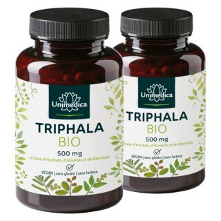 Lot de 2: Triphala Bio - 500 mg - 2 x 180 gélules - par Unimedica