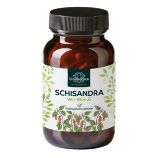 Schisandra - Blattextrakt mit 9 % Schisandrin - 150 mg pro Tagesdosis - 90 Kapseln - von Unimedica  - Sonderangebot kurze Haltbarkeit/