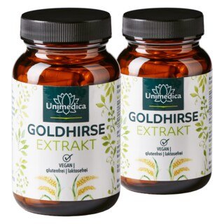 2er-Sparset: Goldhirse Extrakt - 840 mg pro Tagesdosis (3 Kapseln) - 2 x 90 Kapseln - von Unimedica/