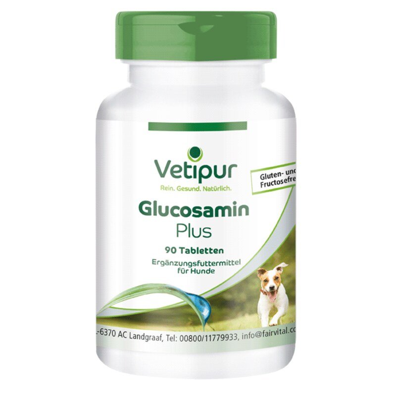 Kridt venlige Vægt Glucosamin Plus für Hunde - Vetipur - 90 Tabletten, ,  Ergänzungsfuttermittel für Hunde - Narayana Verlag