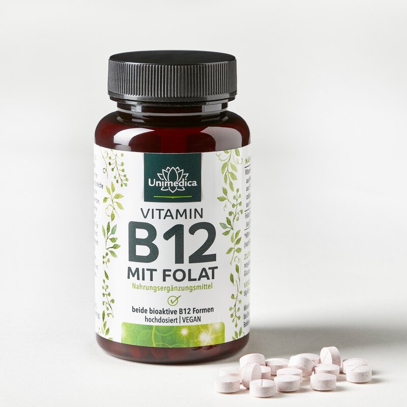 Depot Vitamin B12-180 Tabletten Folat Hochwertig durch beide Aktivformen 