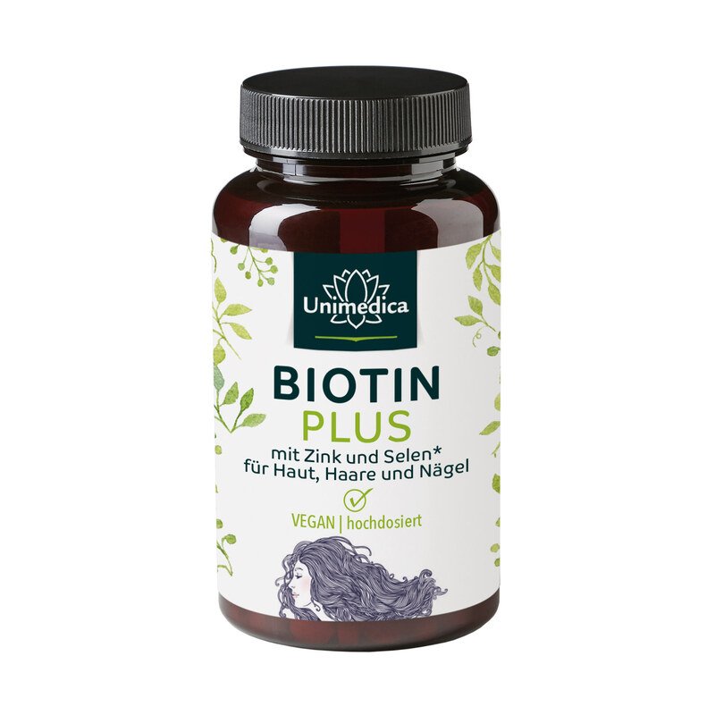 Biotin Plus with Selenium and Zinc - 365 tablets - from Unimedica, , for  skin, hair and nails - Narayana Verlag